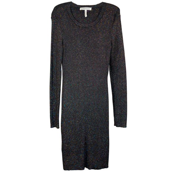 BCBGeneration Black Knit Dress with Rainbow Sparkles - Size MD - Picture 4 of 9